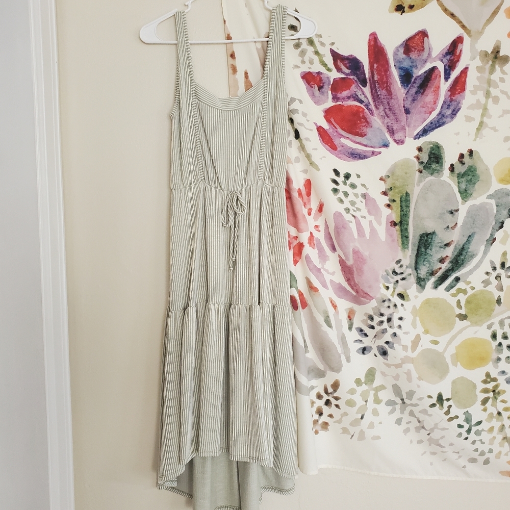 Sage green and white dress